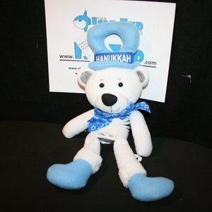 Hanukkah White Bear Spiral Door Hanger Holiday